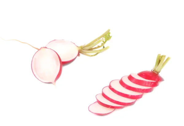 Vertical lined radish slices. — Stock Photo, Image
