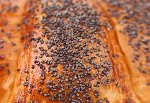 Closeup chutný croissanty s mákem. — Stock fotografie