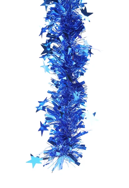 Tinsel azul navideño con estrellas . — Foto de Stock