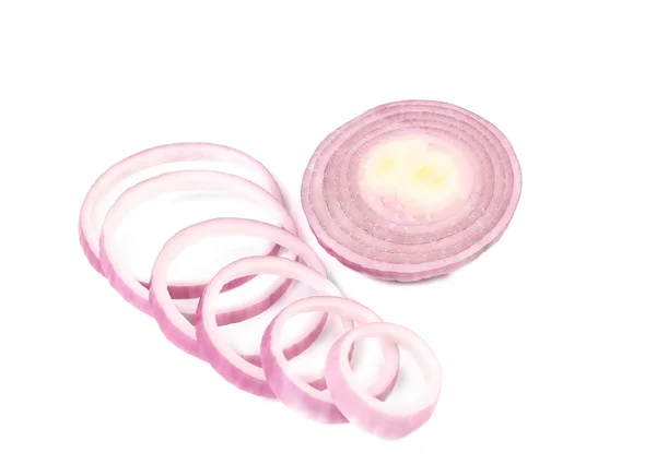 Red onion bulbs and rings. — Stock Photo, Image