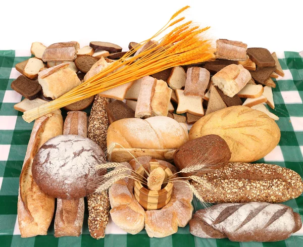 Rolos de pão castanhos e brancos . — Fotografia de Stock