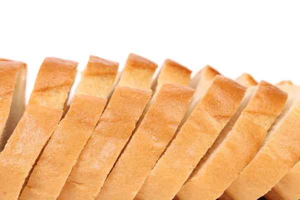 Närbild på vitt skivat bröd. — Stockfoto