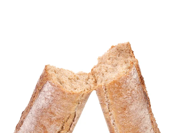 Uzun kahverengi ekmek kırık. — Stok fotoğraf