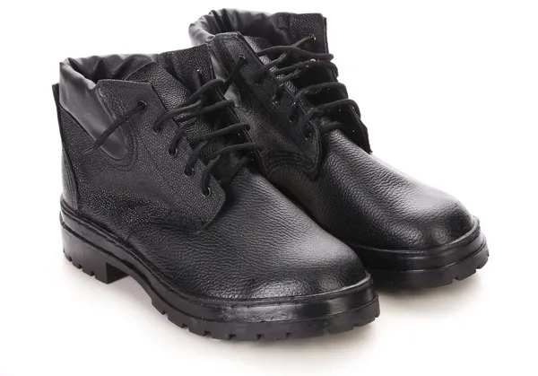 Paire de bottes en cuir noir . — Photo