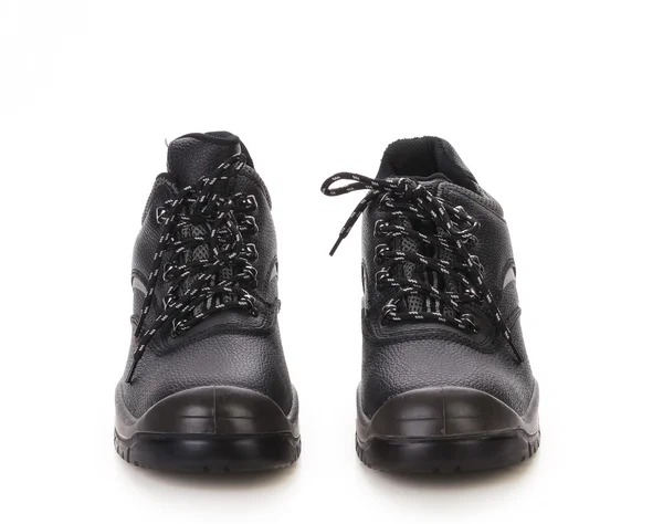 Black man's boot with gray bar. — Stock Photo, Image