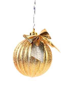 kurdele ile altın Noel top.