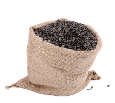 çanta siyah ayçiçeği tohumu, yakın çekim.