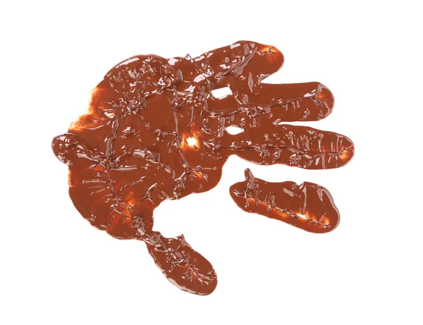 Chocolate hand print. — Stock Photo, Image