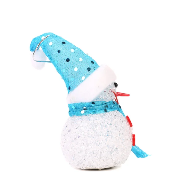 Positieve vreugdevolle sneeuwpop. decoratie van Kerstmis. — Stockfoto