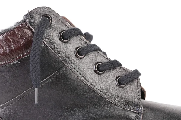 Shoelaces sul boot da vicino e spazio per il testo . — Foto Stock
