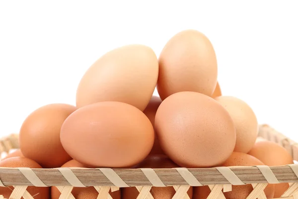 Close up of eggs in basket. — Stock Photo, Image