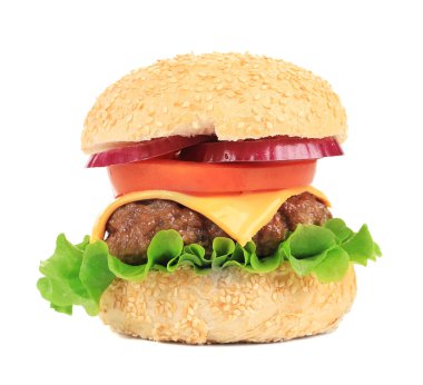 taze hamburger yakın çekim.