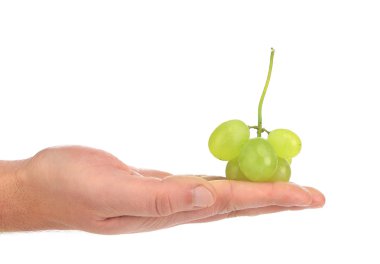 yandan yeşil olgunlaşmış üzümler.