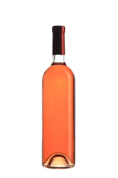 Botella de vino rosa completa . — Foto de Stock