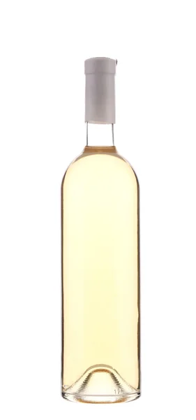 Pełny biały butelka wina. — Zdjęcie stockowe