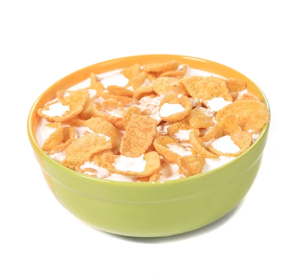 Bowl of cereal with milk. — Stock Photo, Image