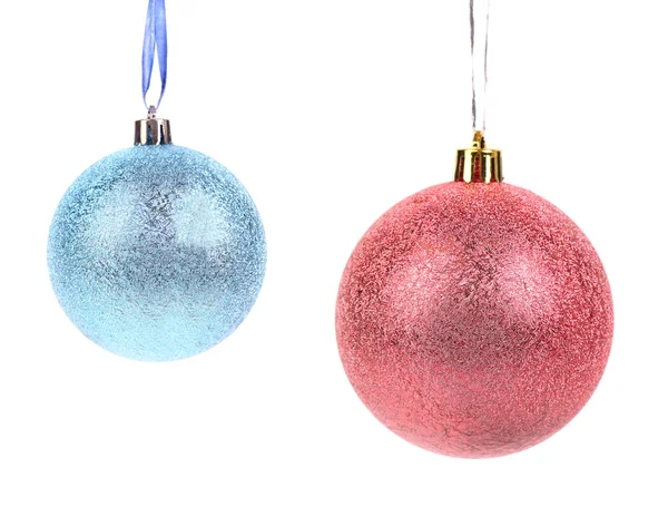 Χριστούγεννα μπλε και ροζ μπάλα διακόσμηση. — Φωτογραφία Αρχείου