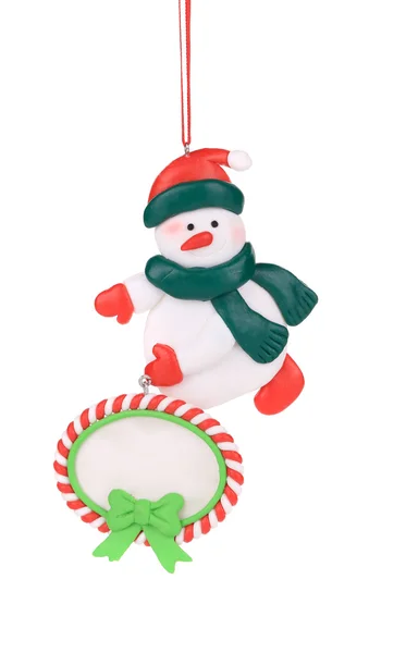 Рождественские украшения пластиковый снеговик . — стоковое фото