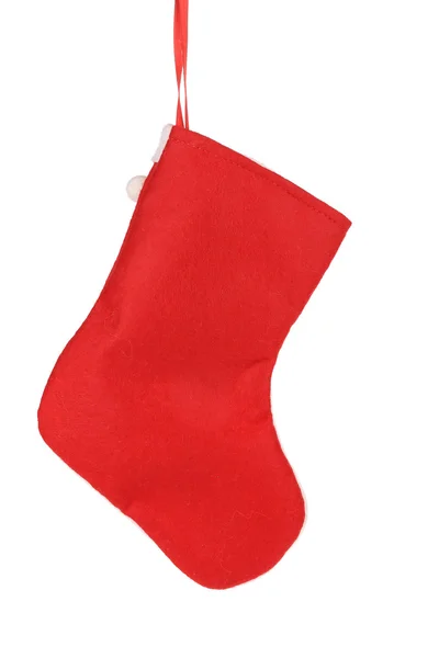 Chaussette rouge de Noël décorative . — Photo