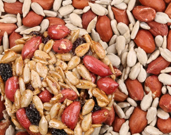 Ronde gekonfijte zaden met pinda 's. — Stockfoto