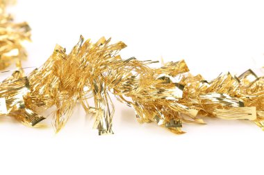 Altın Christmas tinsel yıldız.