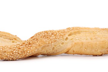 Peynirli çubuk tohumları ile olan yakın çekim.