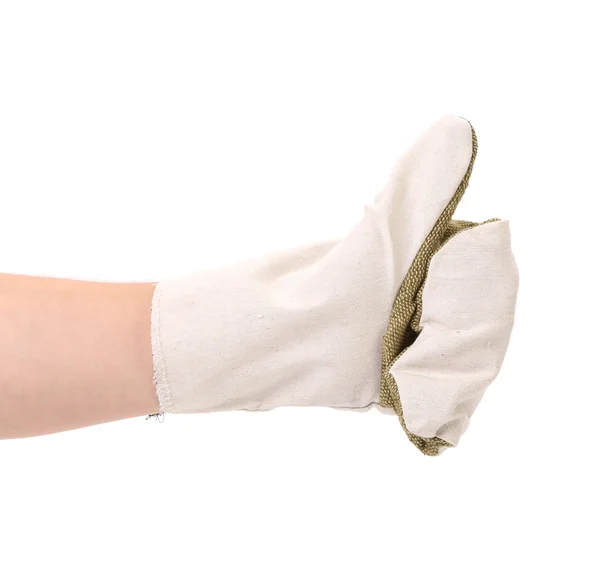 Bílé rukavice na ruce. — Stock fotografie