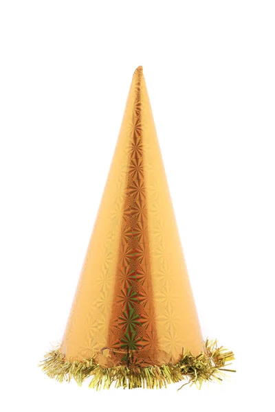 Cone de chapéu de festa dourada . — Fotografia de Stock