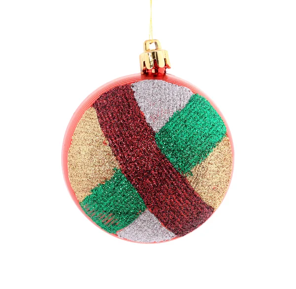 Christmas striped ball for tree. — Stock Photo, Image