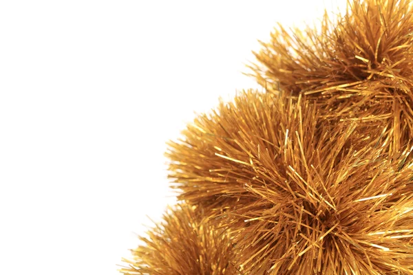 Bunch of hristmas golden tinsel. — Stock Photo, Image