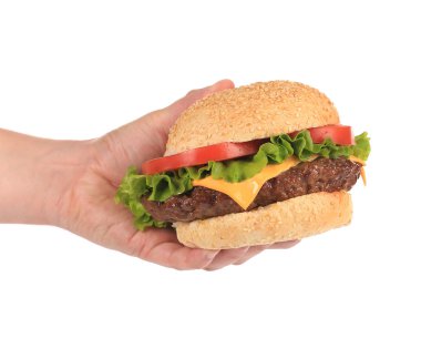 büyük iştah açıcı hamburger el.