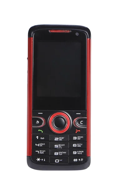 Czerwony i czarny telefon komórkowy. — Zdjęcie stockowe