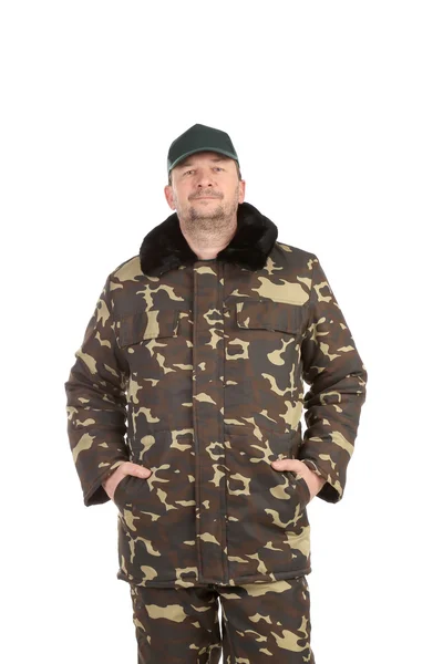 Mannen i militära vest — Stockfoto