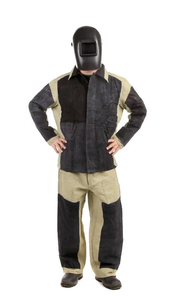 Confident welder in the mask. — Stock Photo, Image