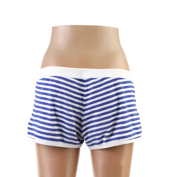 Vrouw strand shorts op etalagepop. Terug. — Stockfoto