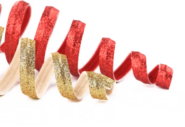 Christmas spiral toy red and golden. — Stock Photo, Image