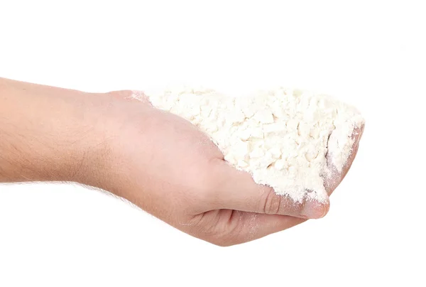 Flour in hands. — Stock Photo, Image