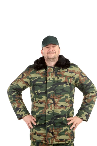 Mannen i militära vest — Stockfoto