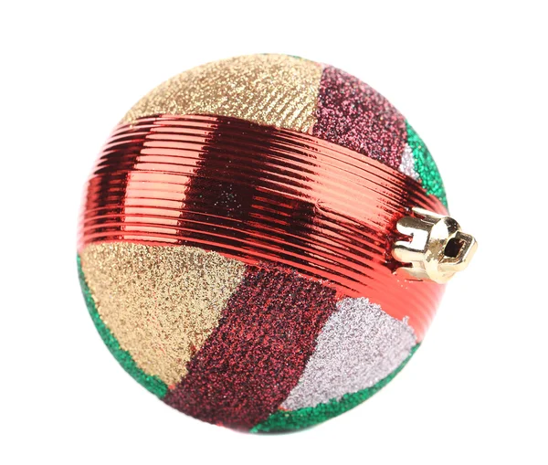 Christmas striped ball for tree. — Stock Photo, Image