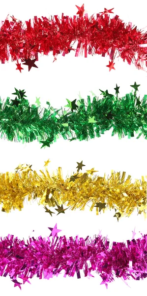 Christmas tinsels with stars. — Stock Photo, Image