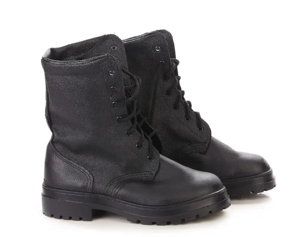 Botas de cuero invierno negro . — Foto de Stock