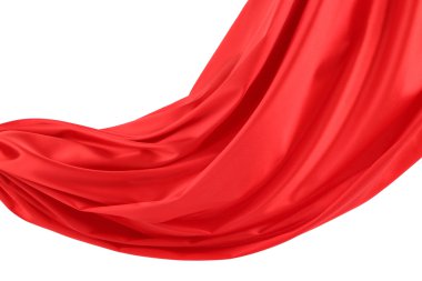 Close up of red silk fabric background. clipart