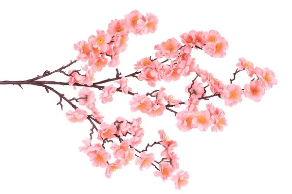 Branch of blooming artificial pink flowers. — Stock Photo, Image