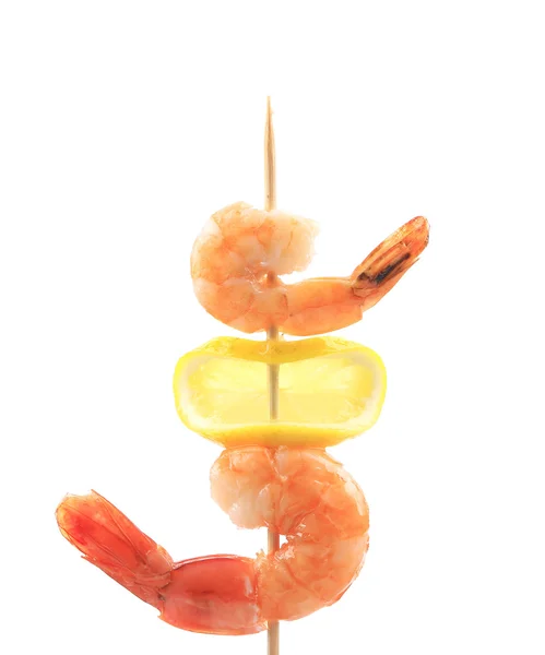 Grilled shrimps on a stick. — Stock Photo, Image