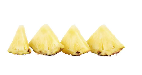 Quarters of slices pineapple in a row. — Stock Photo, Image