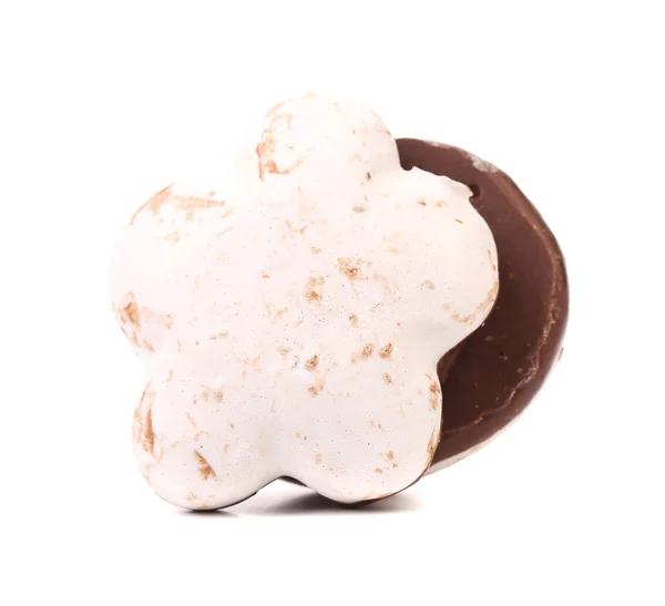 Galletas de beso blanco con chocolate . —  Fotos de Stock
