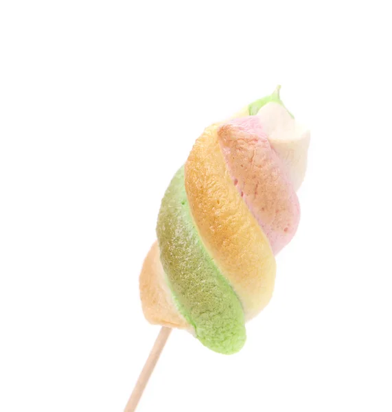 One colourful marshmallow on a stick. — Stock Photo, Image