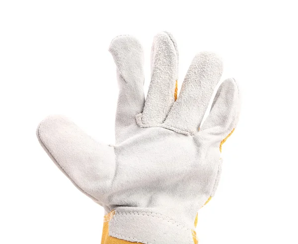 Close up gloves shows five. — Stock Photo, Image