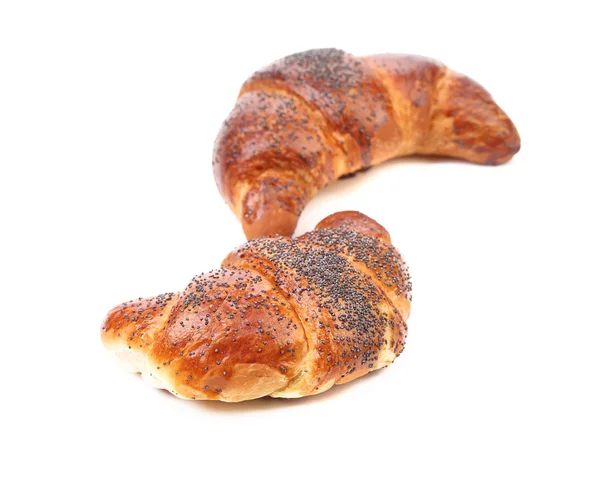 Croissants apetitosos com papoula . — Fotografia de Stock