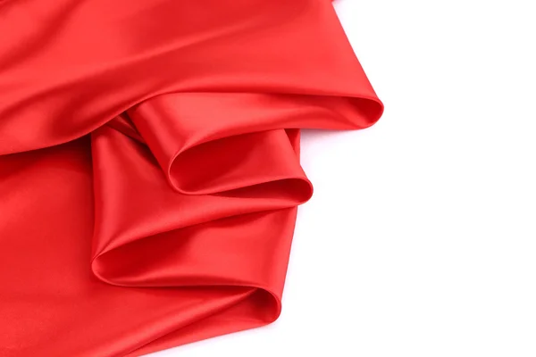 Close up of red silk fabric background. — Stock Photo, Image
